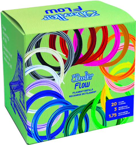 【3DD016】3Doodler Flow Essentials 3D Printing Pen Set 3D列印筆 - 顏料組 (20色)